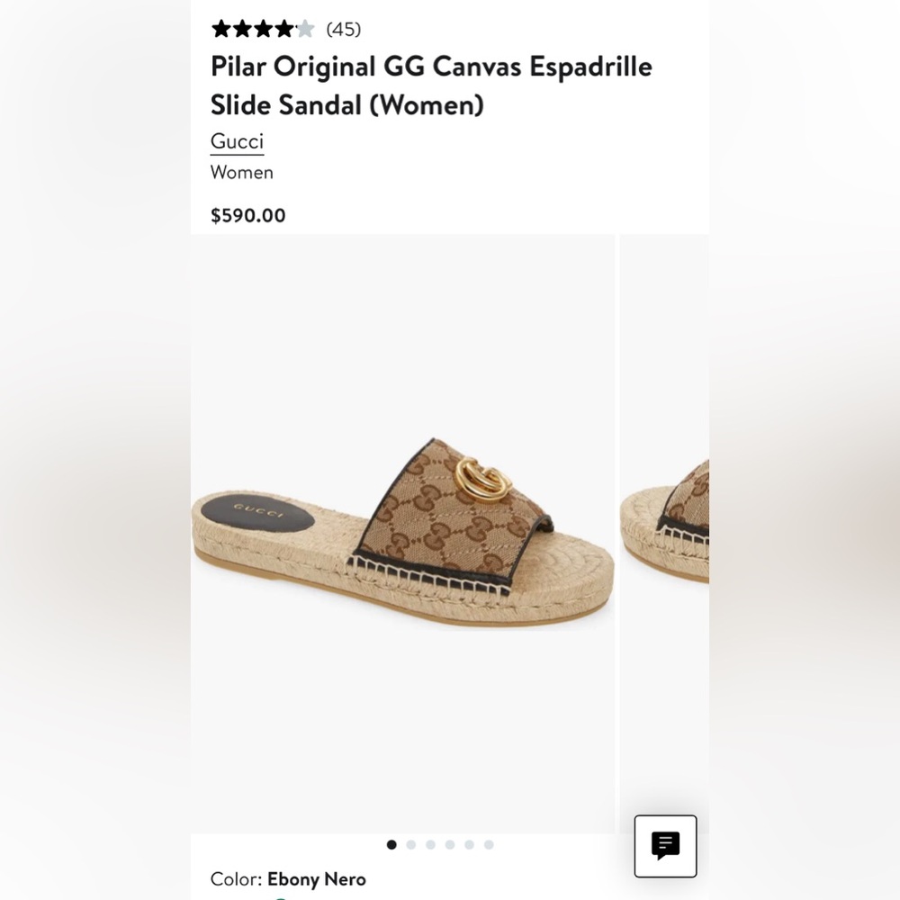 Pilar Original GG canvas Espadrille Slide Sandal - Picture 2 of 2